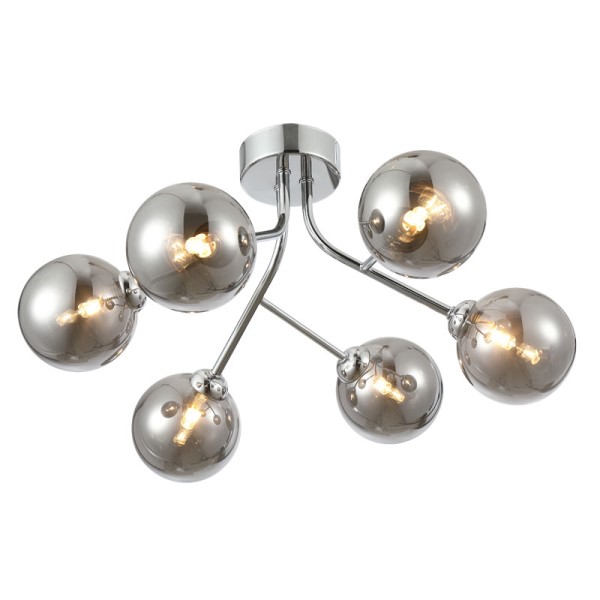 (image for) 6 Light semi flush - Chrome